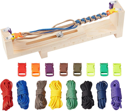 PH PandaHall Jig Bracelet Maker Kit Wristband Maker with 8 Parachute Cords and 8 Quick Release Buckles Adjustable Length Braiding Weaving DIY Craf...