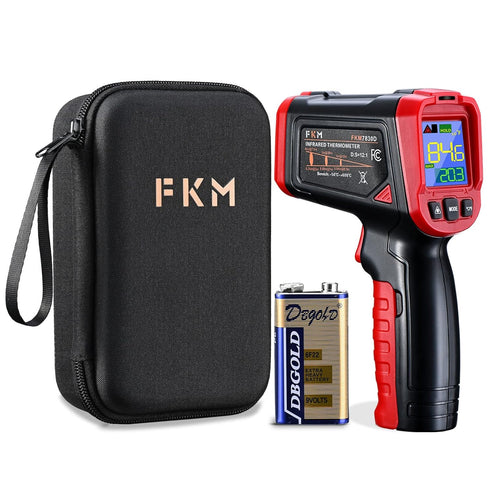 Infrared Thermometer - FKM Digital Temperature Gun with Patented Circular Laser, Non Contact Laser Thermometer Gun for Cooking/Ovens/Home Repairs,...