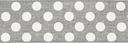 MEEDEE Grey Ribbon with Polka Dots Grey Burlap Ribbon 2.5 Inch Grey and White Ribbon Gray Wired Ribbon for Baby Shower Wreath Farmhouse Decor Door...