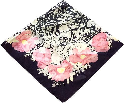 Women's Graphic Print 100% Silk, Silk Scarf Square, 33X33 Inches...