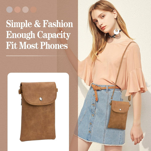 Small Crossbody Bags for Women, Leather Cell Phone Purse with Adjustable Strap, Handbags Bag for Travel Shopping...