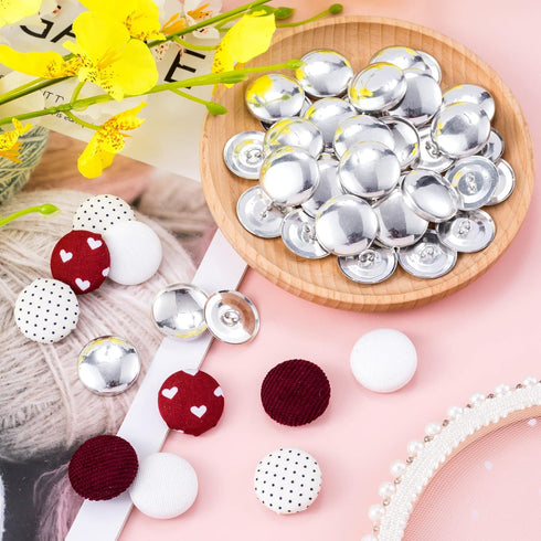 ANCIRS 200 Sets Sewing Buttons Cover Kit for Art Crafts Sewing Notion Supplies, Including 200pcs 7/8" Button Covers & 200pcs Button Backs & 2 Butt...