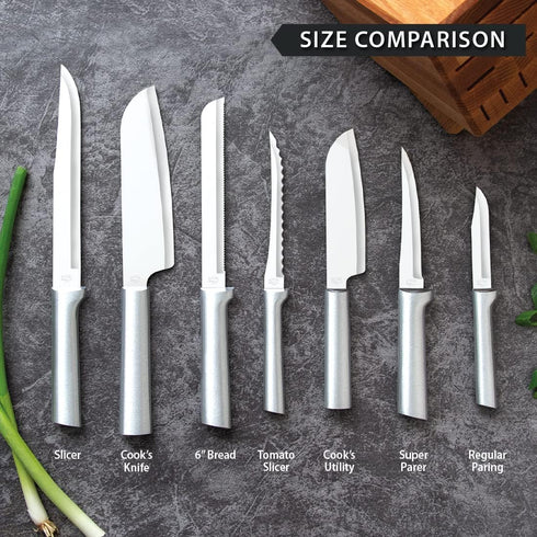 Rada Cutlery Regular Paring Knife (R101), 3.25" Stainless Steel Hollow Ground Blade, Made in USA, Made in USA, Silver Handle...
