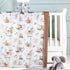 Baby Blankets for Boys Girls, Super Soft Nursery Minky Toddler Blankets with Woodland Animals and Leaves Design Dotted Fleece Backing, Warm Bed Bl...