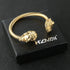 HZMAN Mens Lion CZ Eyes Bracelet Cable Wire Bangle Stainless Steel Gold Plated Biker Punk...