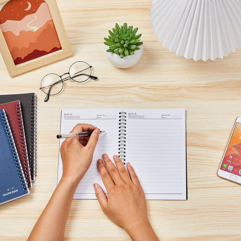 6 Pack Small Left Handed Notebook 8"x5" Lefty Spiral Notebooks Lefty Wire Bound Mini Notebook 50 Sheets College Wide Ruled Paper Journal for Schoo...