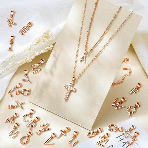 ZENI Dainty Cross Necklaces for Women, 14K Gold Plated Layered Chain Initial Pendant Choker Necklace, Cubic Zirconia Cross Christian Faith Jewelry...