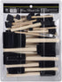 conda 50 Pack 0.5"-2" Different Size Assorted Foam Brush Set Wood Handle Paint Brush Set- Lightweight, Durable, Great for Acrylics, Stains, Varnis...