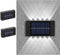 10 LED Solar Up Down Lights Outdoor Waterproof,2 Pack Modern Nordic Sconce Illuminate Outside Sunlight Sensor Lamp, Black Exterior Light Fixture W...