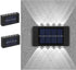 10 LED Solar Up Down Lights Outdoor Waterproof,2 Pack Modern Nordic Sconce Illuminate Outside Sunlight Sensor Lamp, Black Exterior Light Fixture W...