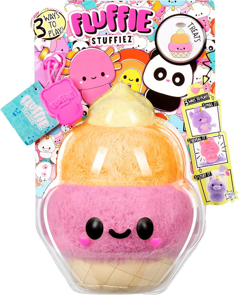 Fluffie Stuffiez Ice Cream Small Collectible Feature Plush - Surprise Reveal Unboxing with Huggable ASMR Fidget DIY Fur Pulling, Ultra Soft Fluff...
