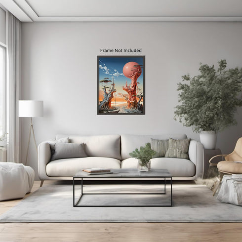 Posterizer 1 pcs-surreal futuristic sci-fi castles-pastel aesthetic-Abstract & Modern Art-Fantasy & Fiction Art-Gift for Art Lovers-Decor for Home...