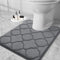 OLANLY Memory Foam Toilet Rugs U-Shaped 24x20, Ultra Soft and Absorbent Bathroom Rugs, Non-Slip Thick Toilet Bath Mat, Machine Wash Dry, Contour B...
