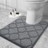 OLANLY Memory Foam Toilet Rugs U-Shaped 24x20, Ultra Soft and Absorbent Bathroom Rugs, Non-Slip Thick Toilet Bath Mat, Machine Wash Dry, Contour B...