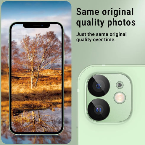 Korecase [ 2 Pack Camera Lens Protector for iPhone 12, Aluminum Metal Lens Film, 9H Hardness Tempered Glass Camera Screen Cover,Bubble Free,Strong...