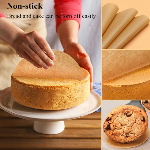 9 Inch Parchment Paper Rounds, 100PCS Unbleached Round Parchment Paper 9 inch for Baking, Precut Parchment Rounds for Round Cake Pans 9 inch, Roun...