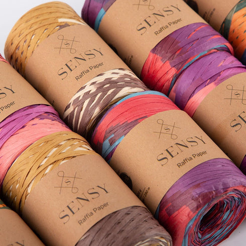 Sensy Premium 317 Yards%100 Paper Multi-Color Raffia Paper Craft Ribbon Packing Paper Twine (401)...