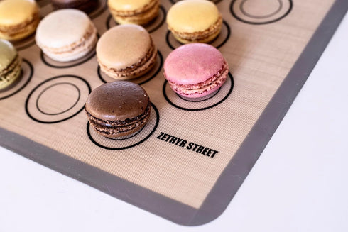 Macaron Baking Mats - Pack Of 4 - Half Sheet Size - For Perfect Macarons & Cookies - Silicone Macaron Baking Sheets With Size Guiding Circles - He...