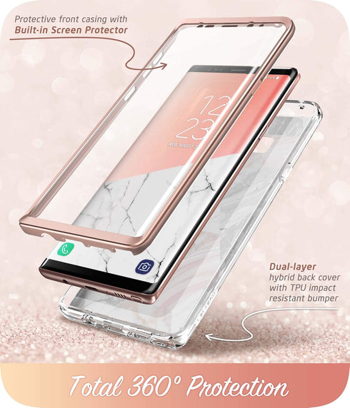 i-Blason Cosmo Full-Body Bumper Protective Case for Galaxy Note 9 2018 Release, Marble...