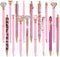 16 Pcs Ballpoint Pens Set Metal Crystal Diamond Pen Glitter Pens for Journaling Pretty Cute Pens Black Ink Retractable Fancy Pens Gifts for Women ...