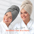 YFONG 2 Pack Microfiber Hair Towel Wrap for Women, Super Absorbent Quick Dry Hair Turban for All Hair Style Anti Frizz, Large Hair Drying Towel wi...
