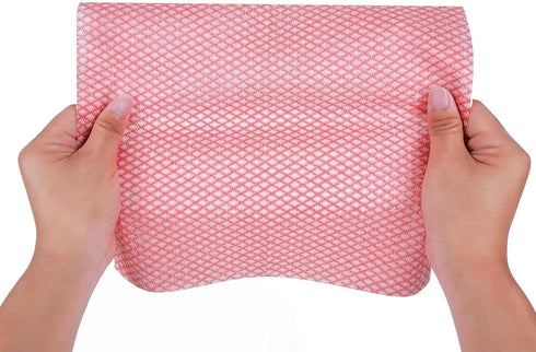 Disposable Cleaning Towels Dish Towels and Dish Cloths Reusable Towels 11.5” x 13.5”, Handy Cleaning Wipes, Pink (50)...