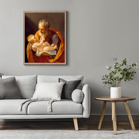 Posterizer 1 pcs-Saint Joseph and the Christ Child painting poster-Religious Posters-Gifts for Christians -Decor for Church, Sunday School Classro...