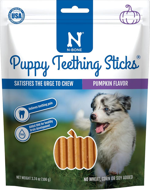 N-Bone Puppy Teething Sticks Pumpkin Flavor, 3.74-oz Bag...