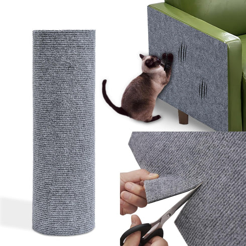 Cat Scratching Mat 78.7"x15.8" Cat Carpet with Self-Adhesive Trimmable, Replacement for Cat Tree Shelf Shelves and Cat Scratching Post, cat wall s...