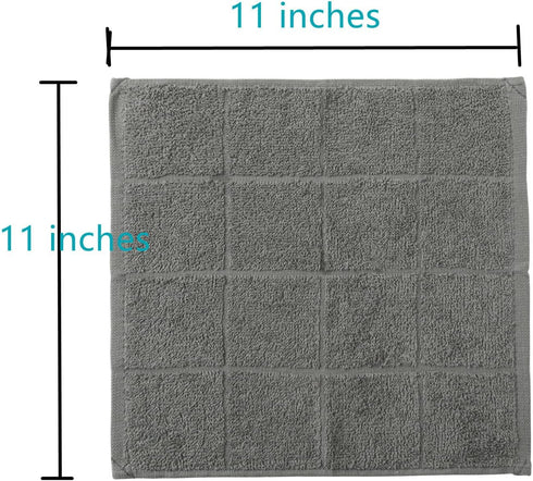 Kitchen Dish Cloth Pack of 8, 11x11 Inches Cotton Dish Rags, High Absorbent Cleaning Cloth Durable (11x11 inches, red)...