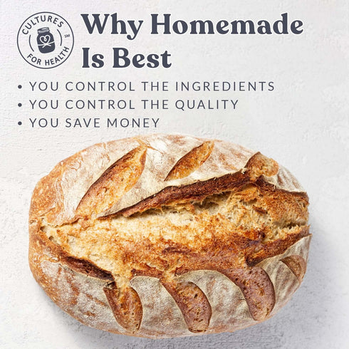 Cultures for Health San Francisco Sourdough Style Starter Culture | Homemade Artisan Bread | Heirloom, non-GMO | Live Culture Bread Mix | Easy to ...