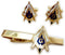 Working Tools Trowel Gavel Master Masonry Masonic Freemason TIE BAR Cufflinks Set...
