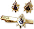 Working Tools Trowel Gavel Master Masonry Masonic Freemason TIE BAR Cufflinks Set...