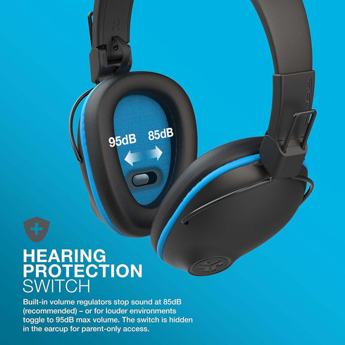 JLab JBuddies Pro Wireless Over-Ear Kids Headphones, 35+ Hour Battery Life, Built-in Volume Regulators for Safety, Share Mode, Folding, Adjustable...
