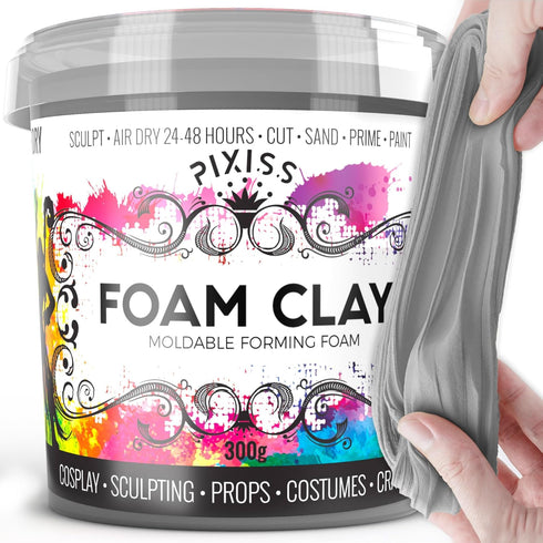 Foam Clay Air Dry Modeling Clay - Moldable Cosplay Soft Clay for Slime Add Ins, Molding Clay for Sculpting with Eva Foam - 300 Gram Gray Air Dry C...