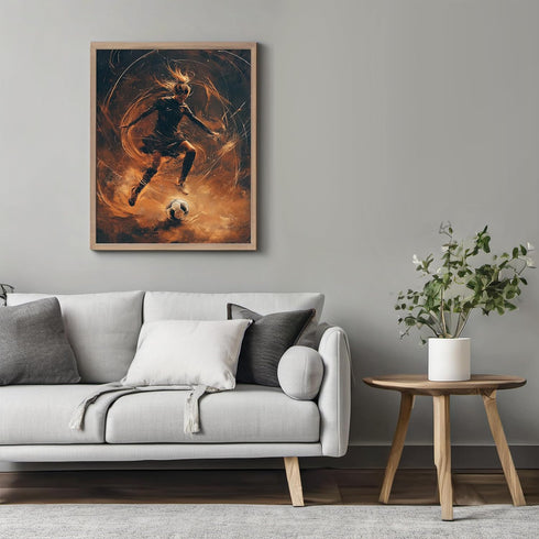 Posterizer 1 pcs-abstract Football-soccer player dribbling poster -2-Sports & Hobby Art Gifts for sports fans Decor for Home & Office- unframed wa...