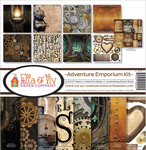 Ella & Viv by Reminisce EAV-924 Ella & Viv Adventure Emporium Scrapbook Collection Kit...