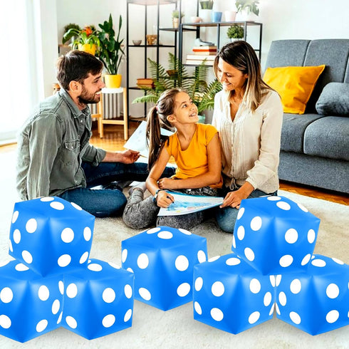 4 Pieces Jumbo Inflatable Dice 12.6 Inch Large Inflatable Dice Fun Giant Inflatable Dice Toy for Indoor Outdoor Lawn Game Pool Party Board Game, B...