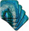 3dRose cst_266902_3 Luxury Aqua Blue Marble Agate Gem Mineral Stone Ceramic Tile Coasters (Set of 4)...