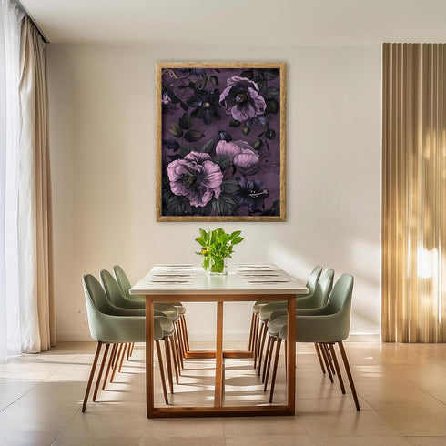 Posterizer 1 pcs-wild purple flowers and background-firly chic art-Floral & Botanical Art-Abstract & Modern Art-Decor for Home & Office- UNFRAMED ...