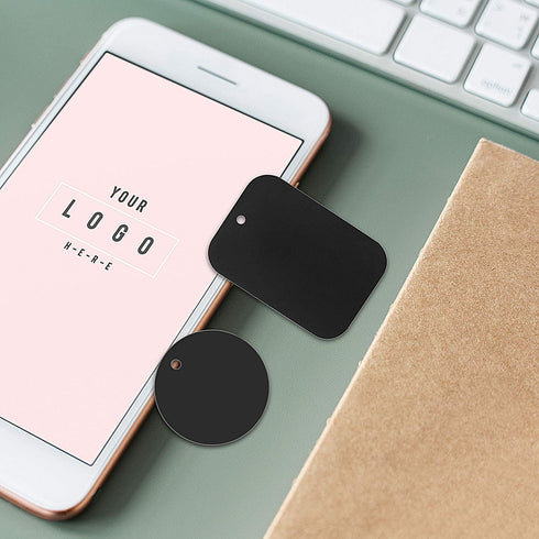 Weewooday 24 Pieces Metal Plates for Phone Magnet Car Magnetic Holder Cradle with Adhesive Mount for Magnetic Mounts Tablet, 12 Rectangle and 12 R...