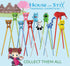 Kids Training Chopsticks for Toddlers, Kids and Adults – Removable Finger Helpers, Animal Design, BPA-Free, Dishwasher-Safe (Animals 4-Pack)...
