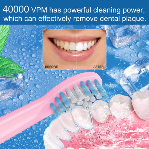Electric Toothbrush, with 8 Replacement Brush Heads and 1 Travel Box,Sonic Toothbrush for Adults and Kids,Portable Rechargeable Toothbrush for Tra...
