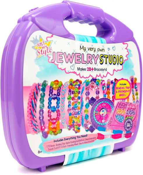 Just My Style My Very Own Jewelry Studio, Personalized Bracelet Making Kit With 1700+ Beads, Bead Kit Great for On-The-Go, Travel DIY Custom Acces...