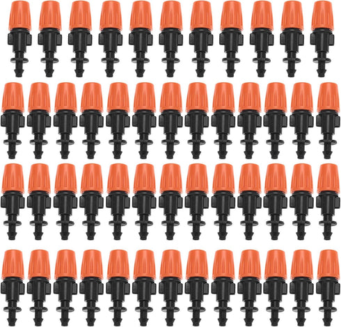 Zerone 50 Pcs Misting Nozzles for Drip Irrigation, Sprinkler Head Atomizer, Adjustable Mist Nozzles Drip Irrigation System Kits...