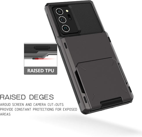 Asuwish Phone Case for Samsung Galaxy Note 20 5G with Tempered Glass Screen Protector and Credit Card Holder Slot Hybrid Protective Cell Rugged Co...
