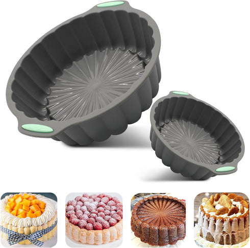 2PS Silicone Cake Mold,Non-Stick 7-inch Food Grade Silicone Cake Mold for Baking Cheese Cakechocolate Cake, Rainbow Cake And More....