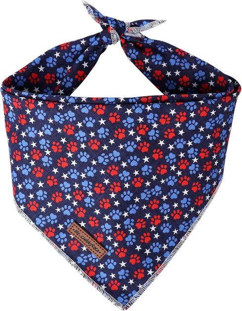MR. CHUBBYFACE American Flag 4th of July Dog Bandanas Reversible Triangle Bibs Scarf Accessories for Dogs Cats Pets...