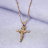 24K Gold Jesus Cross Necklace Religion Crucifix INRI Pendant Jewelry...