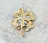 Gyn&Joy Green Crystal Lucky Four-Leaf Clover Shamrock Brooch Pin...